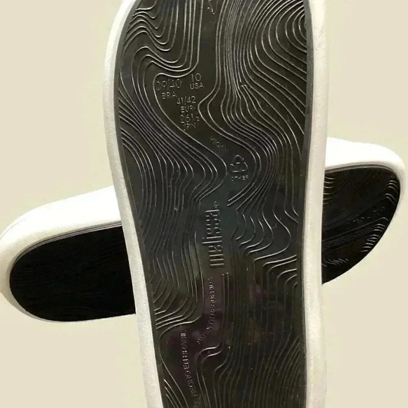 Melissa Free Womens 10 Waterproof Slide Sandals White Flatfoam Twist Vegan - Picture 10 of 10